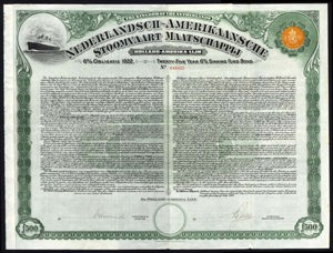 Nederlandsch-Amerikaansche Stoomvaart Maatschappij (HAL), Obligatie, 500 Gulden, 1 Mei 1922