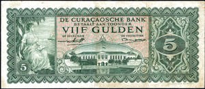 Curacao, PLNA14.1a, P29, 5 Gulden 1948, Sign. Hoogeveen/Krafft