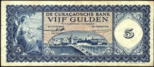 Curacao, PLNA15.1b, P45, 5 Gulden 1958, Sign. Krafft/Jansen