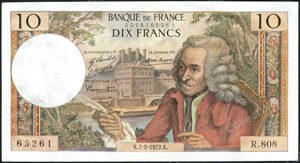 France, P147d, Fayette 62.58, 3x 10 Francs 7.9.1972, 3 Consecutive notes