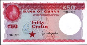 Ghana, B108a, P8a, 50 Cedis (1965)
